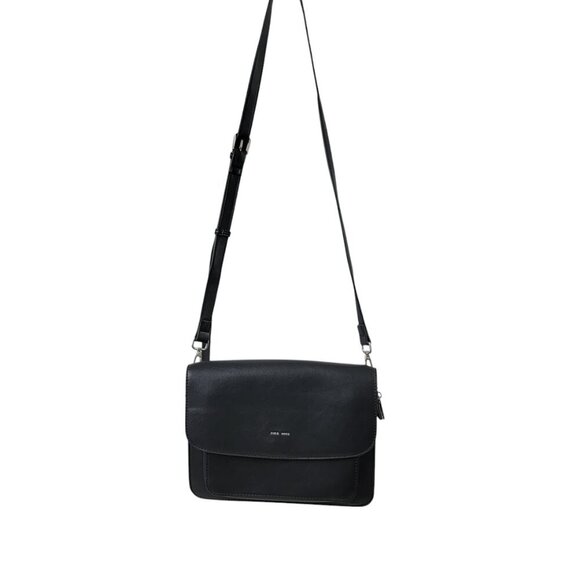 Pixie Mood Black Vegan Leather Crossbody Bag – 10"x8"x3" Minimalist Design - Picture 2 of 15